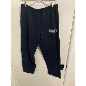 Authentic U.S. Navy Logo Sweatpants, Navy, Size Large